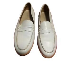 J. Crew Women’s 7 Penny Loafers Classic Genuine Leather White Academic Luxury